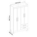 Ver imagem 6 de Guarda-Roupa Solteiro 4 Portas 2 Gavetas Branco/New/Rosa