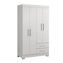 Ver imagem 3 de Guarda-Roupa Solteiro 4 Portas 2 Gavetas Branco/New/Rosa