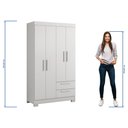 Ver imagem 7 de Guarda-Roupa Solteiro 4 Portas 2 Gavetas Branco/New/Rosa