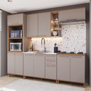 Ver imagem 1 de Armário de Cozinha Modulada Completa Fidelitá Berlim 5 Peças 270cm 11 Portas 2 Gavetas sem Tampo