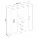 Ver imagem 7 de Guarda Roupa Casal com Espelho 4 Portas 3 Gavetas e Nicho Capelinha Branco/New/Rosa