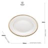 Prato Raso em Cristal Wolff Pearl Branco Borda Dourada 28cm - 6