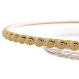 Prato Raso em Cristal Wolff Pearl Branco Borda Dourada 28cm - 5