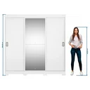 Ver imagem 5 de Guarda-Roupa Casal com Espelho 3 Portas de Correr e 4 Gavetas Branco/New