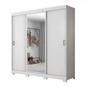 Ver imagem 2 de Guarda-Roupa Casal com Espelho 3 Portas de Correr e 4 Gavetas Branco/New