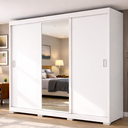 Ver imagem 1 de Guarda-Roupa Casal com Espelho 3 Portas de Correr e 4 Gavetas Branco/New