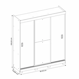 Guarda-Roupa Casal 2 Espelhos 3 Portas de Correr 4 Gavetas  - 4