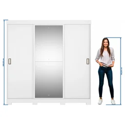 Guarda-Roupa Casal 2 Espelhos 3 Portas de Correr 4 Gavetas  - 5
