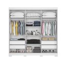Ver imagem 4 de Guarda-Roupa Casal com Espelho 3 Portas de Correr e 4 Gavetas Branco/New