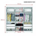 Ver imagem 6 de Guarda-Roupa Casal com Espelho 3 Portas de Correr e 4 Gavetas Branco/New