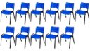 Ver imagem 2 de Cadeira Iso Base Preto Escola, Escritório Azul Kit 11 Un