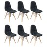 Kit 6 Cadeiras Charles Eames Botonê Eiffel Estofada - Preta - 1