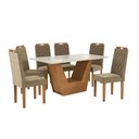Ver imagem 2 de Conjunto Sala de Jantar Verbana Kappesberg 6 Cadeiras Veludo Bege