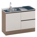 Ver imagem 1 de Balcão para Pia Etna 120 Cm 1 Porta Carvalho Oak Off White Poliman