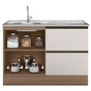 Ver imagem 5 de Balcão para Pia Etna 120 Cm 1 Porta Carvalho Oak Off White Poliman