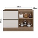 Ver imagem 2 de Balcão para Pia Etna 120 Cm 1 Porta Carvalho Oak Off White Poliman