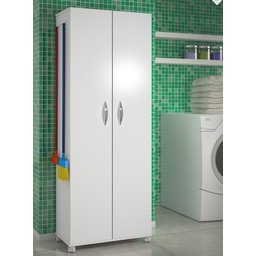 Armário para Área de Serviço Funcional Produtos e Limpeza Ajl Armário Multiuso Branco - 2