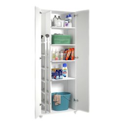 Armário para Área de Serviço Funcional Produtos e Limpeza Ajl Armário Multiuso Branco - 1