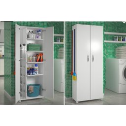 Armário para Área de Serviço Funcional Produtos e Limpeza Ajl Armário Multiuso Branco - 4
