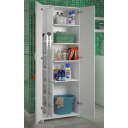 Armário para Área de Serviço Funcional Produtos e Limpeza Ajl Armário Multiuso Branco - 3