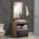 Ver imagem 2 de Gabinete e Espelheira 100 cm Plena Max Marrom/Bronze/Preto