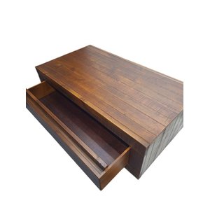 Mesa de Centro com Gaveta Madeira Maciça Toronto Canela