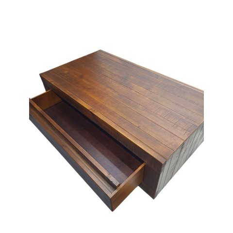 Mesa de Centro com Gaveta Madeira Maciça Toronto Canela