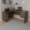 Mesa de Canto para Escritório em L Angular com 3 Gavetas Nogal - 3