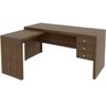 Mesa de Canto para Escritório em L Angular com 3 Gavetas Nogal - 9