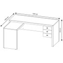Ver imagem 5 de Mesa de Canto para Escritório em L Angular com 3 Gavetas Nogal