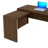 Mesa de Canto para Escritório em L Angular com 3 Gavetas Nogal - 10