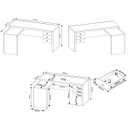 Ver mais imagens de Mesa de Canto para Escritório em L Angular com 3 Gavetas Nogal