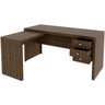 Mesa de Canto para Escritório em L Angular com 3 Gavetas Nogal - 4