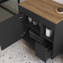 Ver imagem 6 de Conjunto Suspenso Banheiro Gabinete Espelheira Bangladesh 148,2cm Grafite Cj104