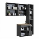 Ver imagem 3 de Conjunto Suspenso Banheiro Gabinete Espelheira Bangladesh 148,2cm Grafite Cj104