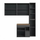 Ver imagem 2 de Conjunto Suspenso Banheiro Gabinete Espelheira Bangladesh 148,2cm Grafite Cj104