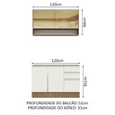 Ver imagem 4 de Armário de Cozinha Compacta 120cm Rustic/Branco Glamy Madesa 02