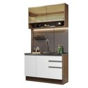 Ver imagem 3 de Armário de Cozinha Compacta 120cm Rustic/Branco Glamy Madesa 02
