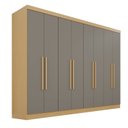 Ver imagem 3 de Guarda-Roupa Casal 8 Portas 4 Gavetas França Cinza/Jequitibá/Granizo