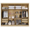 Ver imagem 5 de Guarda-Roupa Casal 8 Portas 4 Gavetas França Cinza/Jequitibá/Granizo