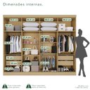 Ver imagem 6 de Guarda-Roupa Casal 8 Portas 4 Gavetas França Cinza/Jequitibá/Granizo