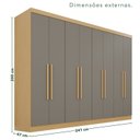 Ver imagem 4 de Guarda-Roupa Casal 8 Portas 4 Gavetas França Cinza/Jequitibá/Granizo