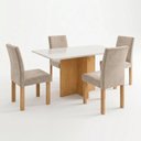 Ver imagem 2 de Conjunto de Mesa 4 Lugares Carol Espanha em MDF 120x80cm Cinamomo e Off White