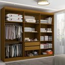 Ver imagem 2 de Guarda-roupa Casal Império 6 Portas 2 Gavetas Nature/champanhe - Panorama Móveis