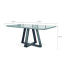 Ver imagem 2 de Mesa de Jantar Tripoli 135cm C/ Tampo de Vidro e Madeira - Off White/ Imbuia