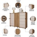 Ver imagem 3 de Cômoda Sapateira com Rodízios Medusa C01 Buriti/off White - Mpozenato