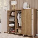 Ver imagem 7 de Cômoda Sapateira com Rodízios Medusa C01 Buriti/off White - Mpozenato