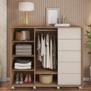 Ver mais imagens de Cômoda Sapateira com Rodízios Medusa C01 Buriti/off White - Mpozenato