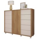 Ver imagem 1 de Cômoda Sapateira com Rodízios Medusa C01 Buriti/off White - Mpozenato