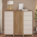 Ver imagem 6 de Cômoda Sapateira com Rodízios Medusa C01 Buriti/off White - Mpozenato